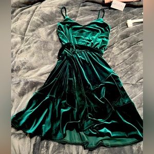 Velvet Cocktail dress - emerald green